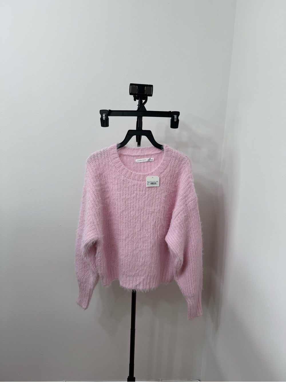 Altar'd State Soft Pink Fuzzy Crewneck Sweater - Picture 3 of 6